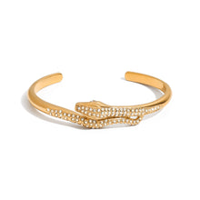 Load image into Gallery viewer, 18K stainless steel serpentine bracelet inlaid with zirconium