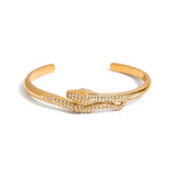 18K stainless steel serpentine bracelet inlaid with zirconium