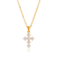 Load image into Gallery viewer, Stainless steel zircon cross pendant necklace