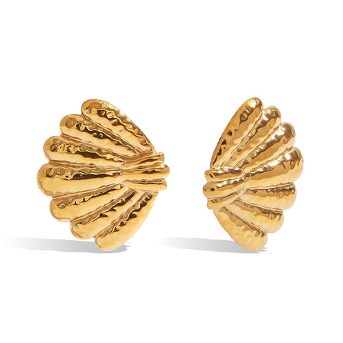 18K gold stainless steel shell earrings