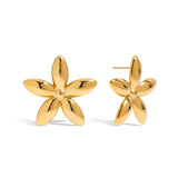 Stainless steel flower stud earrings
