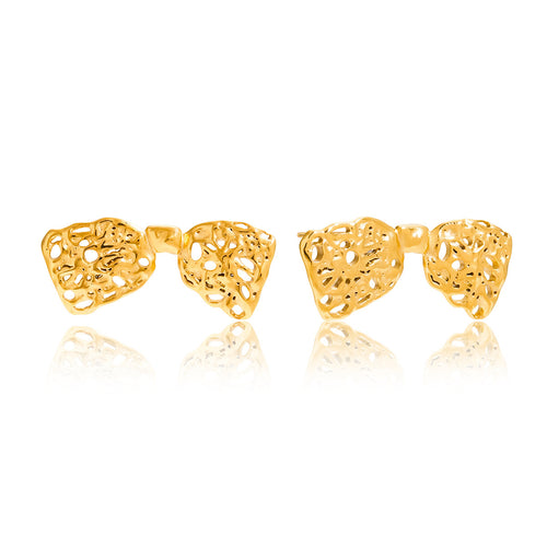 18K gold stainless steel bow stud earrings