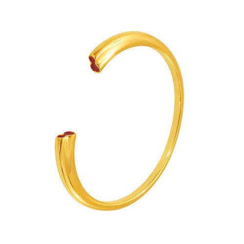 Stainless steel enamel oil dripping red gourd opening bracelet