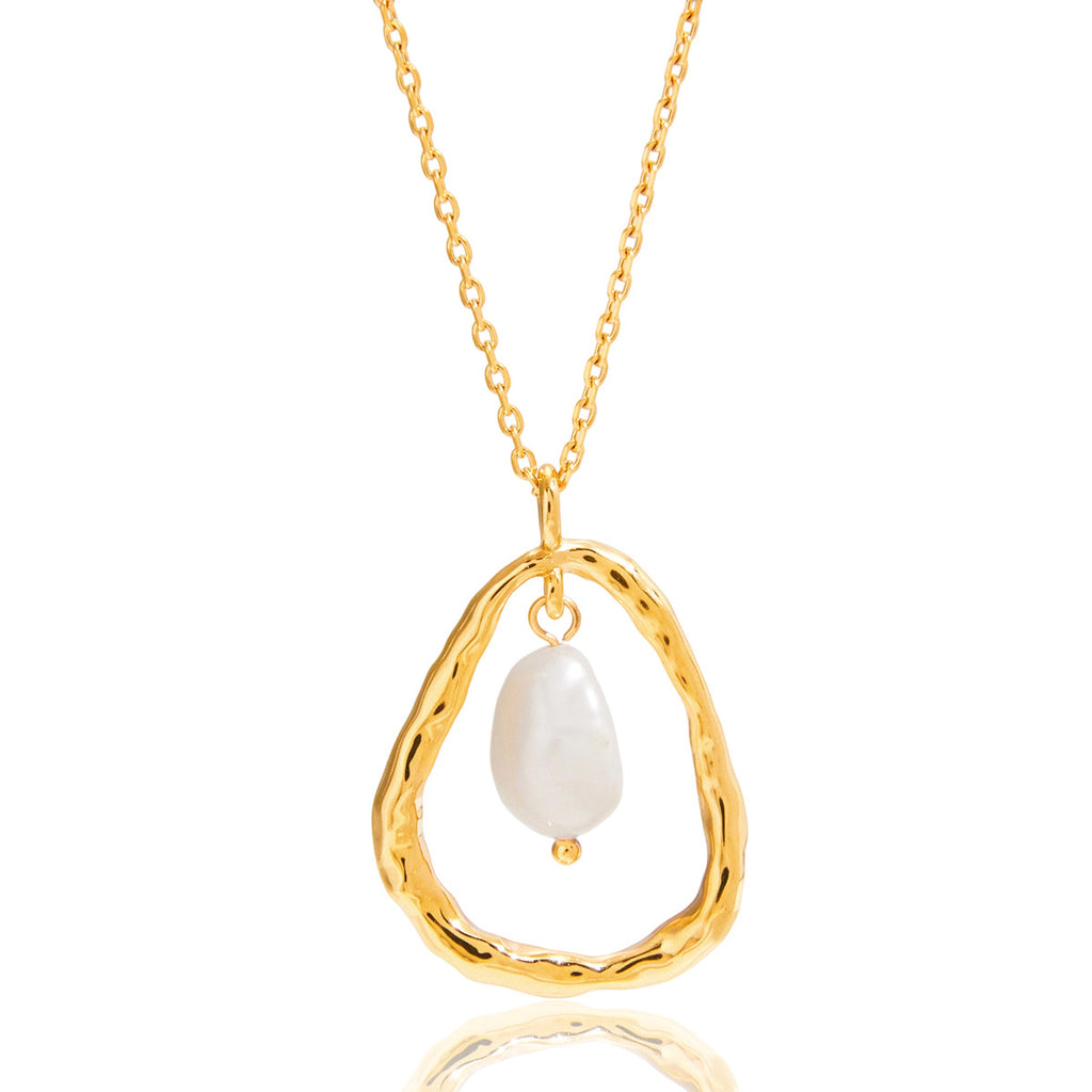 Stainless steel freshwater pearl necklace collarbone chain