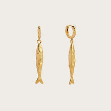 Load image into Gallery viewer, Stainless steel hammer-textured small fish ear buckle earrings