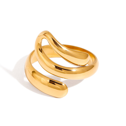 Golden stainless steel ring