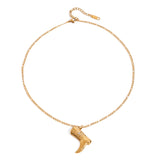 Stainless steel boot pendant necklace