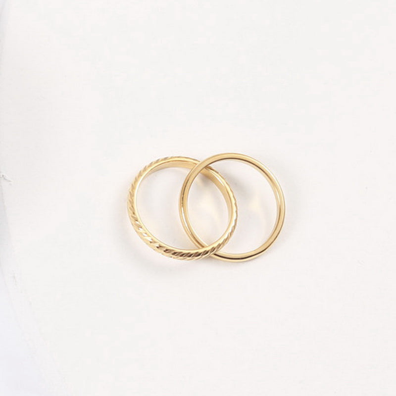 One stainless steel double-ring wound ring