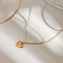 Load image into Gallery viewer, Stainless steel chain, pearl chain, heart-shaped pendant necklace