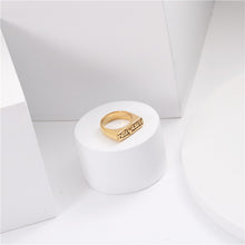 Load image into Gallery viewer, Letter golden stainless steel ring