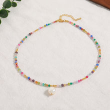 Load image into Gallery viewer, Colored natural zircon pearl pendant handcrafted beaded necklace