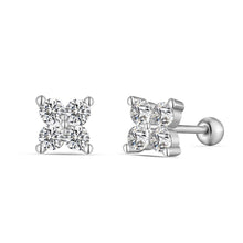 Load image into Gallery viewer, S925 sterling silver four-leaf claw diamond stud earrings