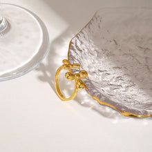 Load image into Gallery viewer, 18K gold stainless steel asymmetrical flower-opening ring