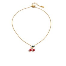 Load image into Gallery viewer, Stainless steel red cherry pendant necklace