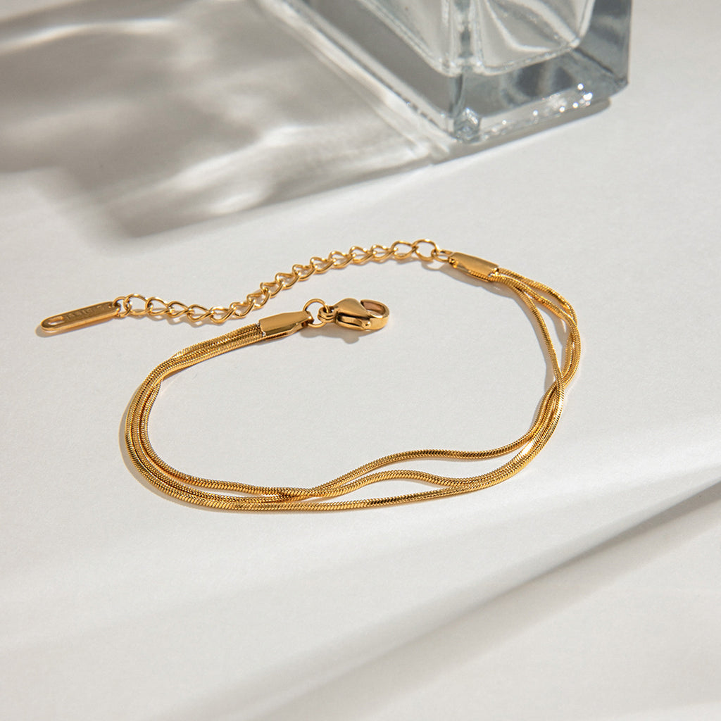 Stainless steel multi-layer chain bracelet