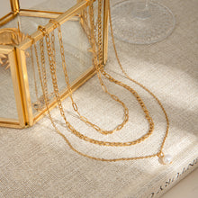 Load image into Gallery viewer, Stainless steel pearl multi-layered necklace