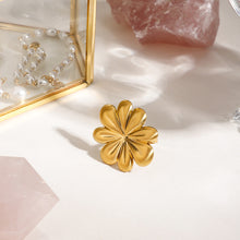 Load image into Gallery viewer, Stainless steel golden flower-opening ring
