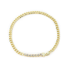 Load image into Gallery viewer, Golden stainless steel chain diamond necklace