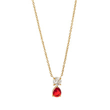 Load image into Gallery viewer, Stainless steel 18K gold 12 birth stone zircon necklace