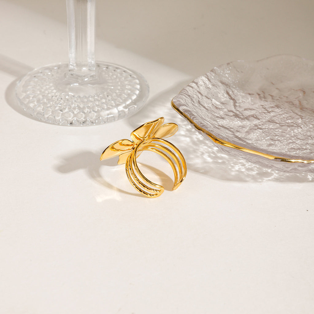 Stainless steel small Daisy flower opening ring