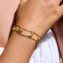 Load image into Gallery viewer, 18K gold stainless steel Sun and Moon bracelet