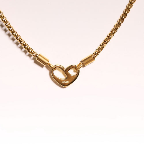 18K stainless steel heart-shaped pendant necklace