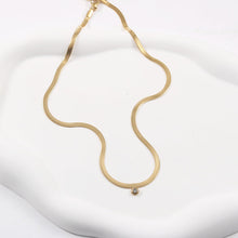 Load image into Gallery viewer, Flat snake chain stainless steel with 18k gold