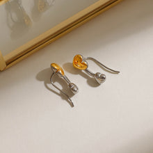 Load image into Gallery viewer, Stainless steel two-color heart-shaped earrings