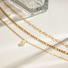 Load image into Gallery viewer, Stainless steel pearl multi-layered necklace