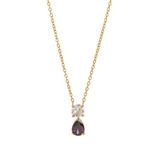 Load image into Gallery viewer, Stainless steel 18K gold 12 birth stone zircon necklace