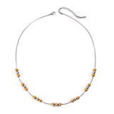Stainless steel gold bead color-matched necklace