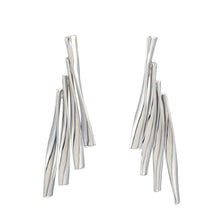 Load image into Gallery viewer, Feather-shaped earrings with lines
