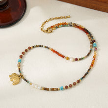 Load image into Gallery viewer, Red agate, natural freshwater pearl, hand-beaded necklace