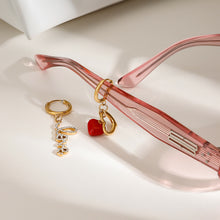 Load image into Gallery viewer, Stainless steel LOVE heart-shaped pendant ear rings