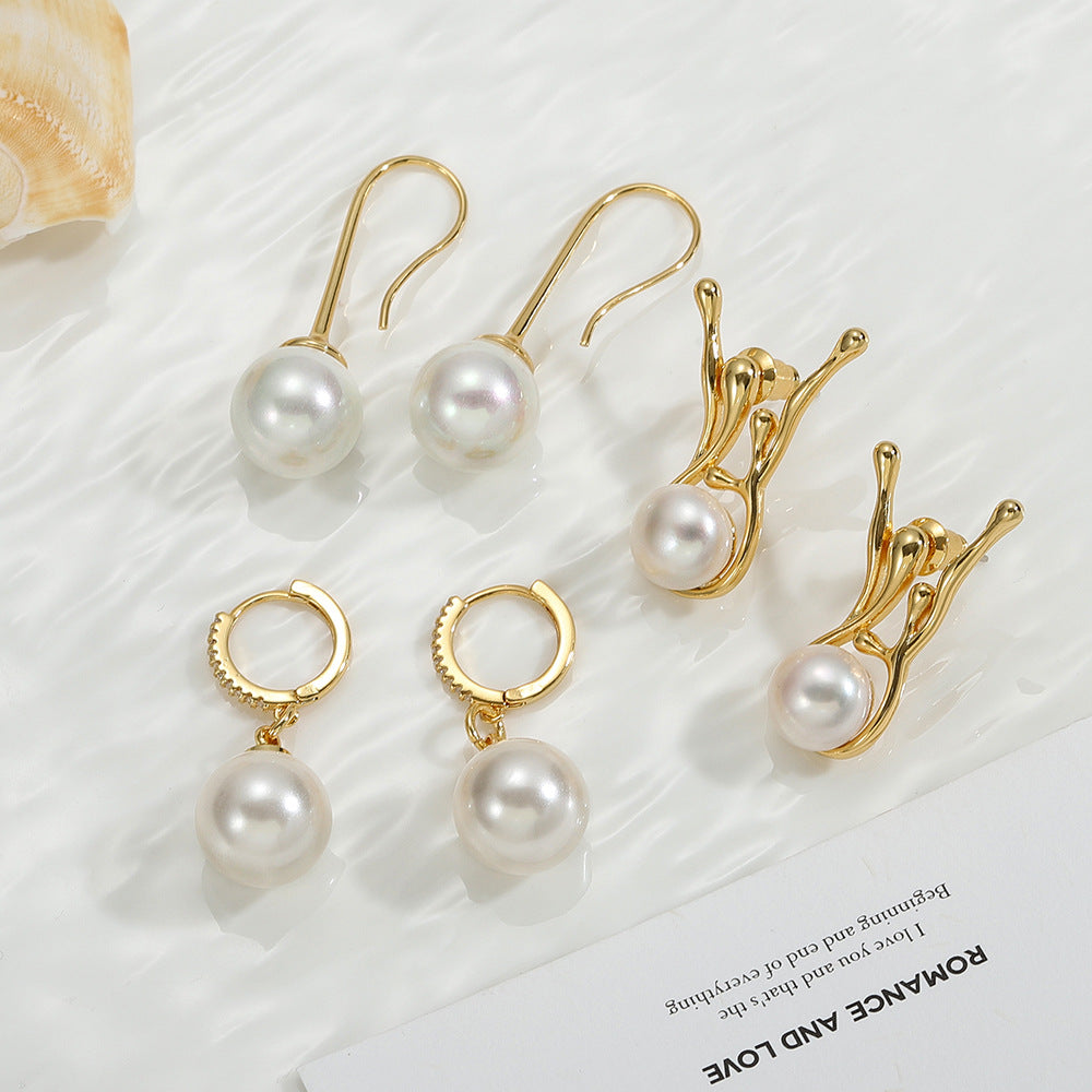 Imitation pearl earrings