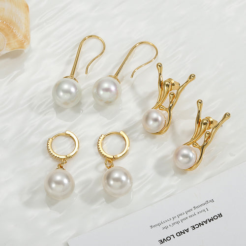 Imitation pearl earrings