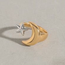 Load image into Gallery viewer, Star and Moon stainless steel ring