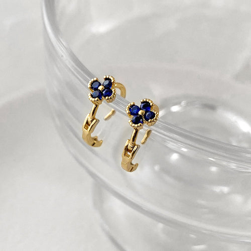 Zirconium-encrusted four-leaf clover earring buckles