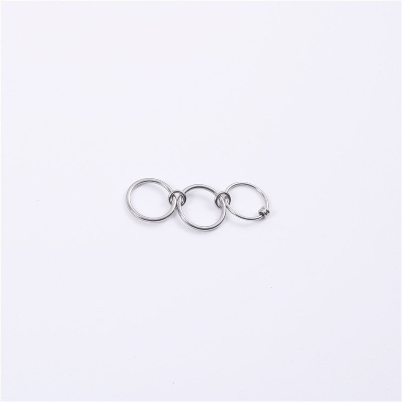 Silver three-finger ring