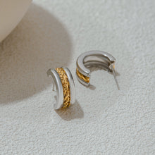 Load image into Gallery viewer, Stainless steel gold and silver color-matched C-shaped earrings