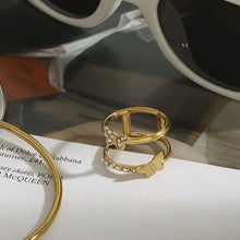 Load image into Gallery viewer, Stainless steel butterfly ring set with zirconium