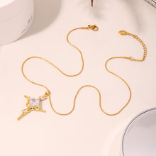 Load image into Gallery viewer, Stainless steel zircon cross pendant necklace collarbone chain