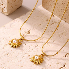 Load image into Gallery viewer, Stainless steel 18K real gold sunflower beaker necklace collarbone chain