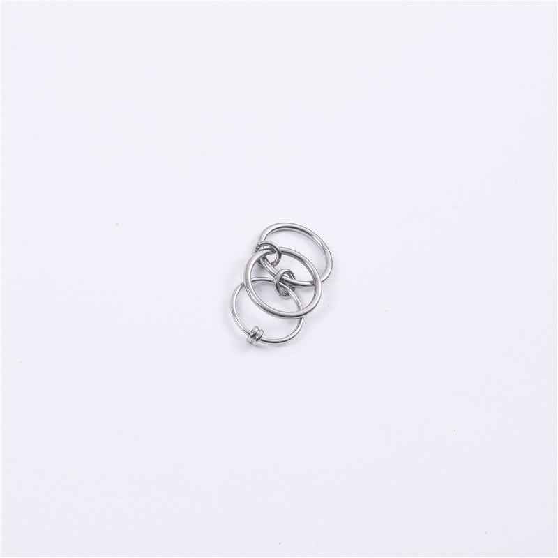 Silver three-finger ring