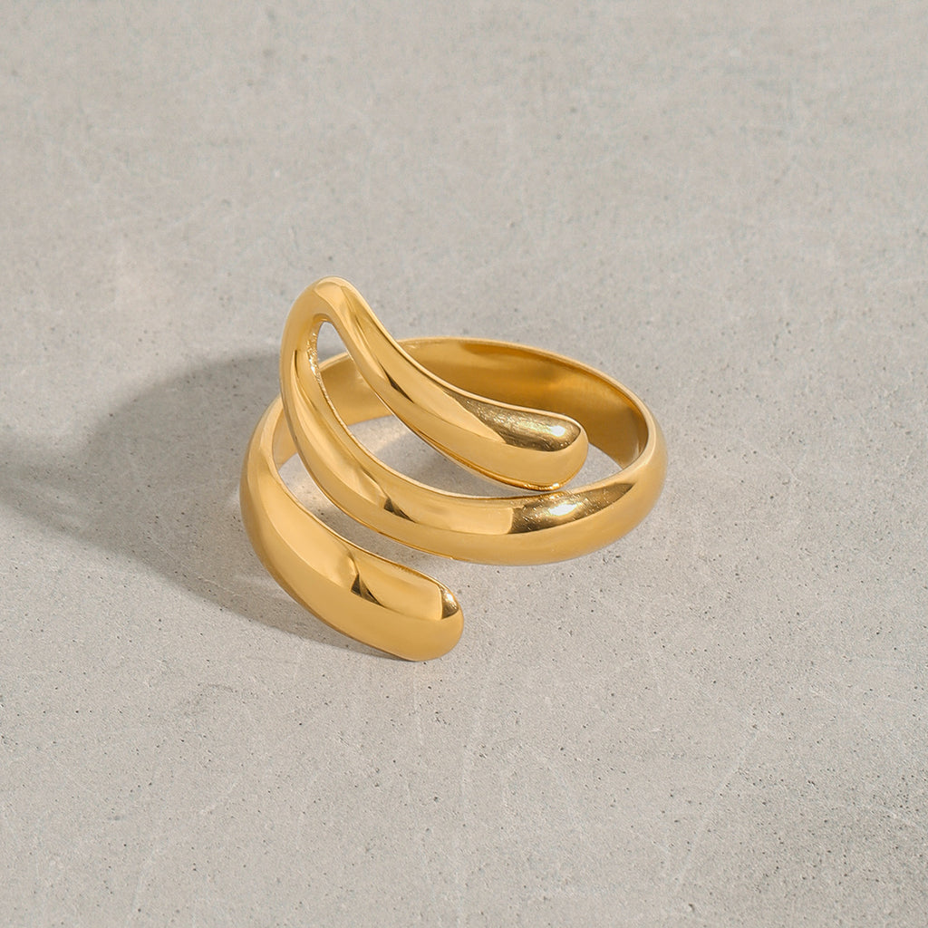 Golden stainless steel ring
