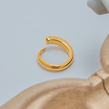 Load image into Gallery viewer, 18K gold stainless steel square zircon irregular opening ring