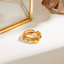 Load image into Gallery viewer, Stainless steel shell starfish ring three-piece set