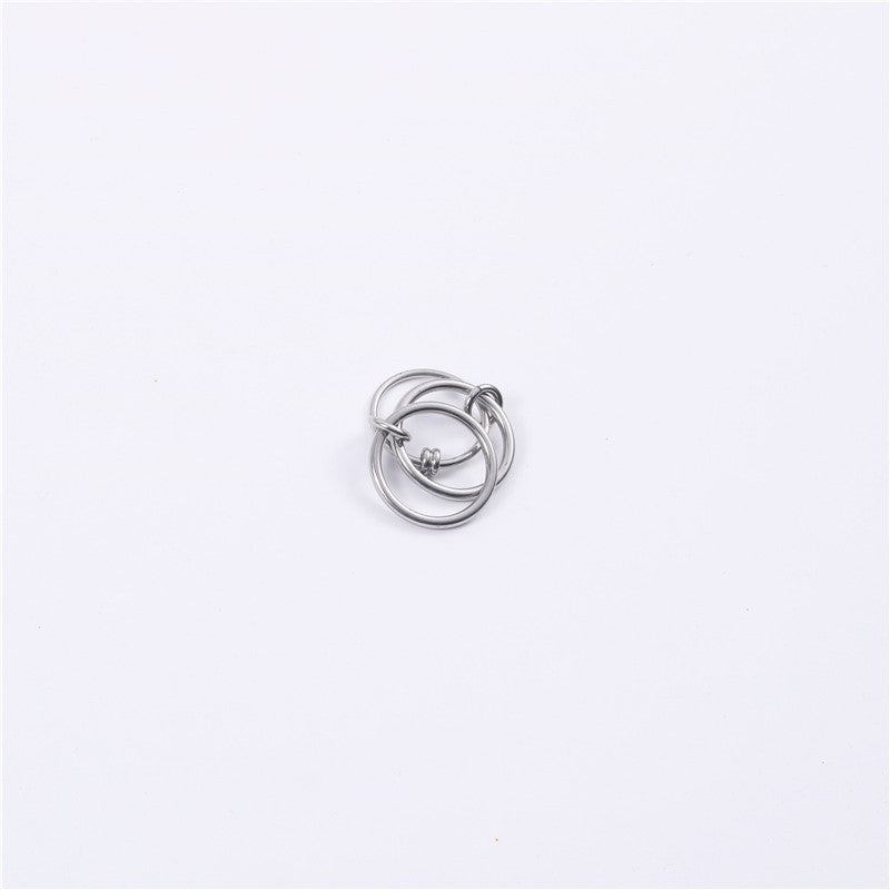 Silver three-finger ring