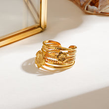 Load image into Gallery viewer, Stainless steel flower ring stacking set