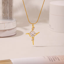 Load image into Gallery viewer, Stainless steel zircon cross pendant necklace collarbone chain